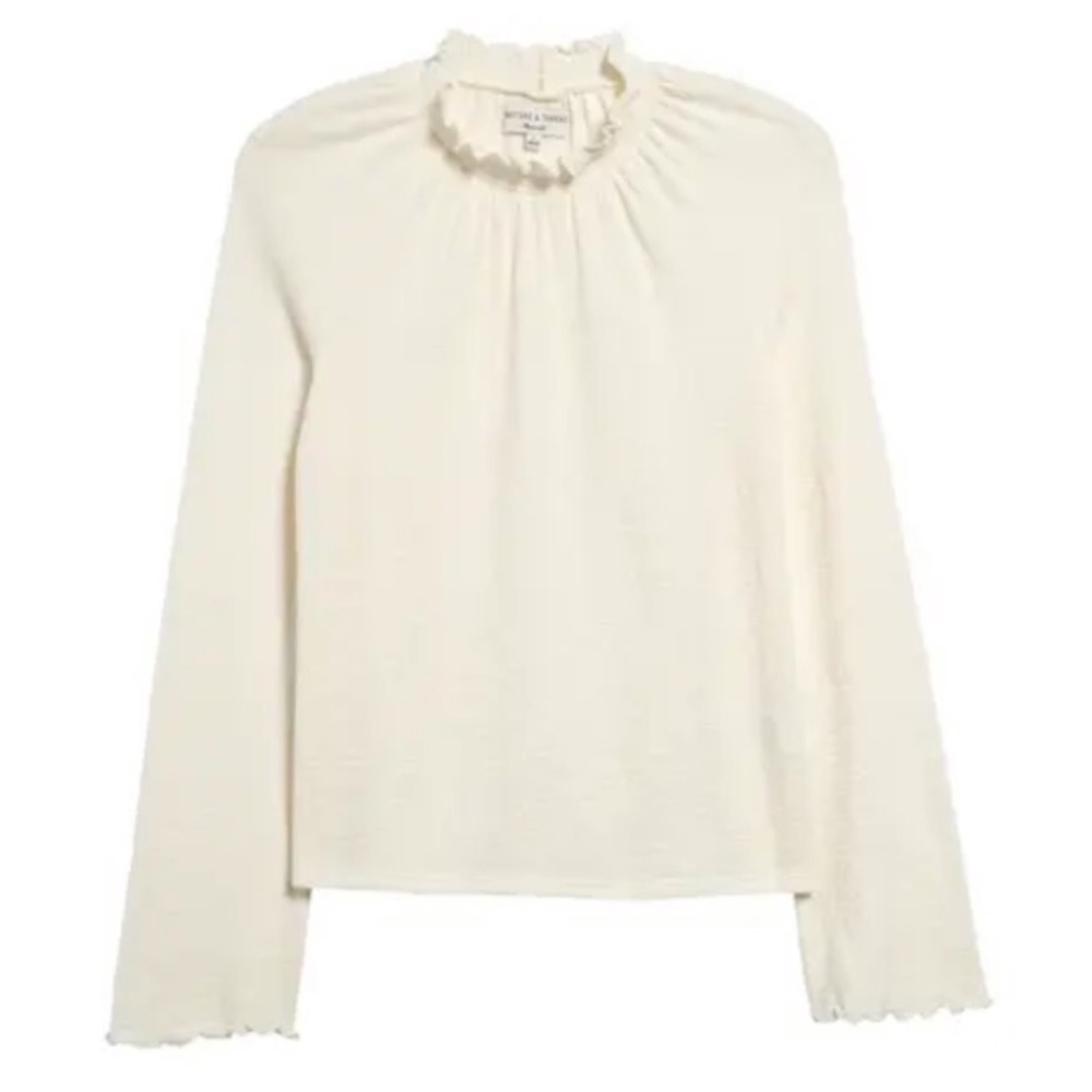 Texture & Thread (Madewell) Ruffled Mockneck Top